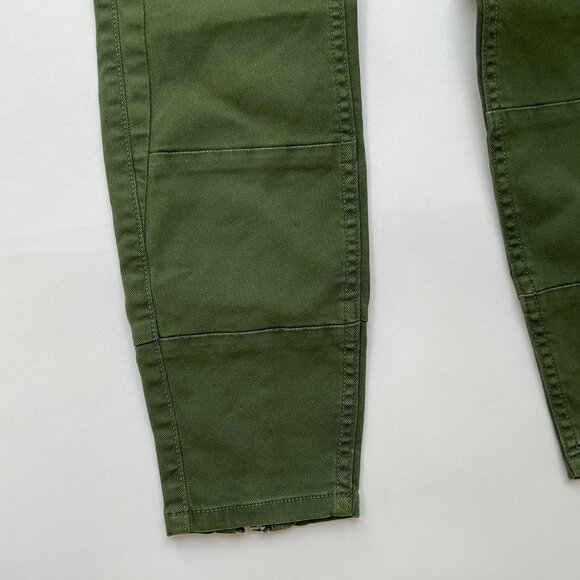 Guess Women’s Athletic Zip Skinny Jean In Olive Ankle Zip Cropped Leg Size 27 - Picture 6 of 13